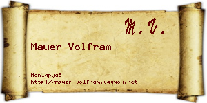 Mauer Volfram névjegykártya